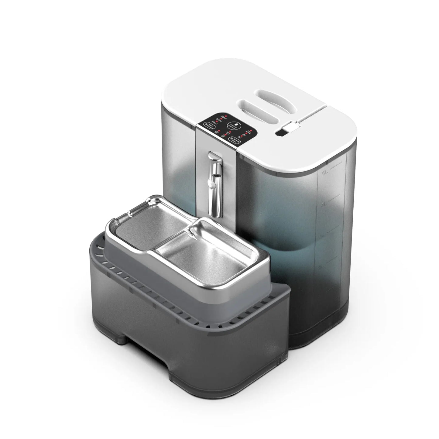 Marchul 5L Wireless Smart Pet Water Fountain - Battery Operated Automatic Dispenser for Cats and Dogs, Made of SUS 304 Stainless Steel, Features Motion Sensor and Wastewater Separation, 200-Day Battery Life, No Filter Required