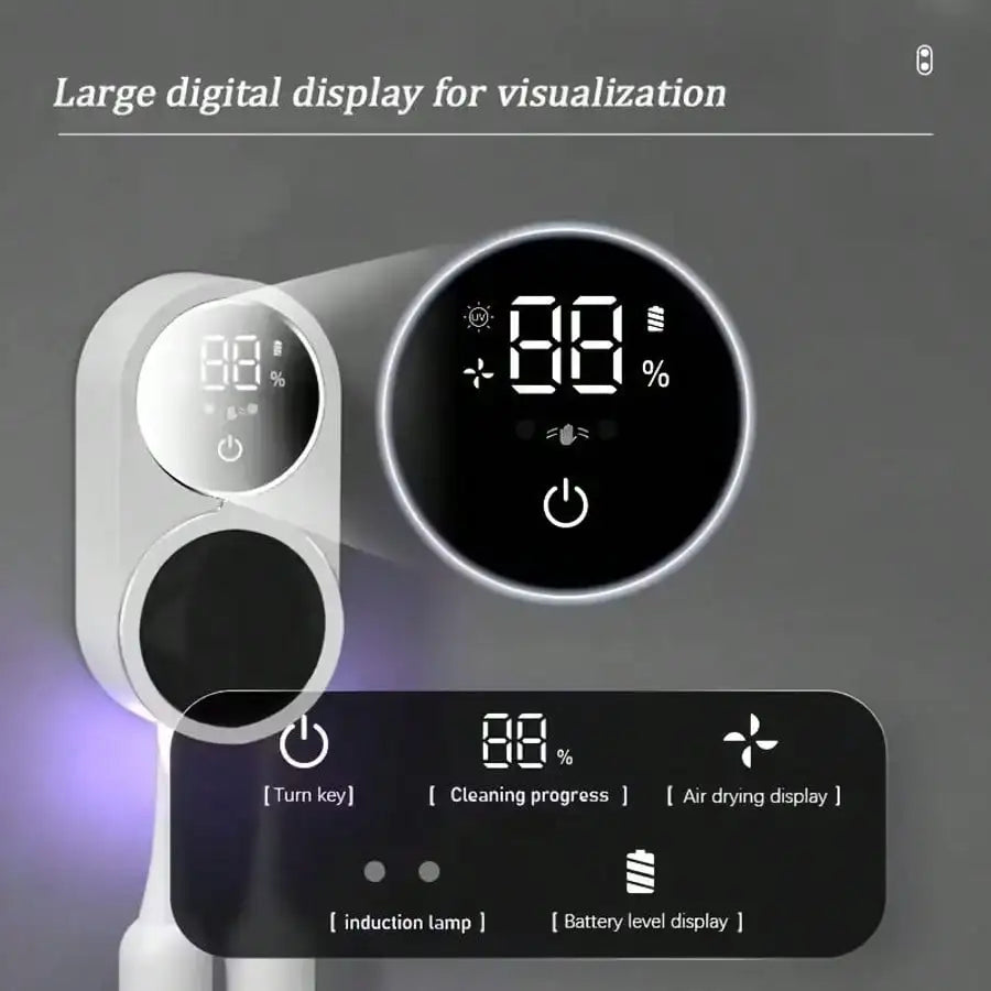 Wall-Mounted Toothbrush Holder, Intelligent Sterilizer & Dryer, Fits Most Walls, Automatic Disinfection for Toothbrushes.