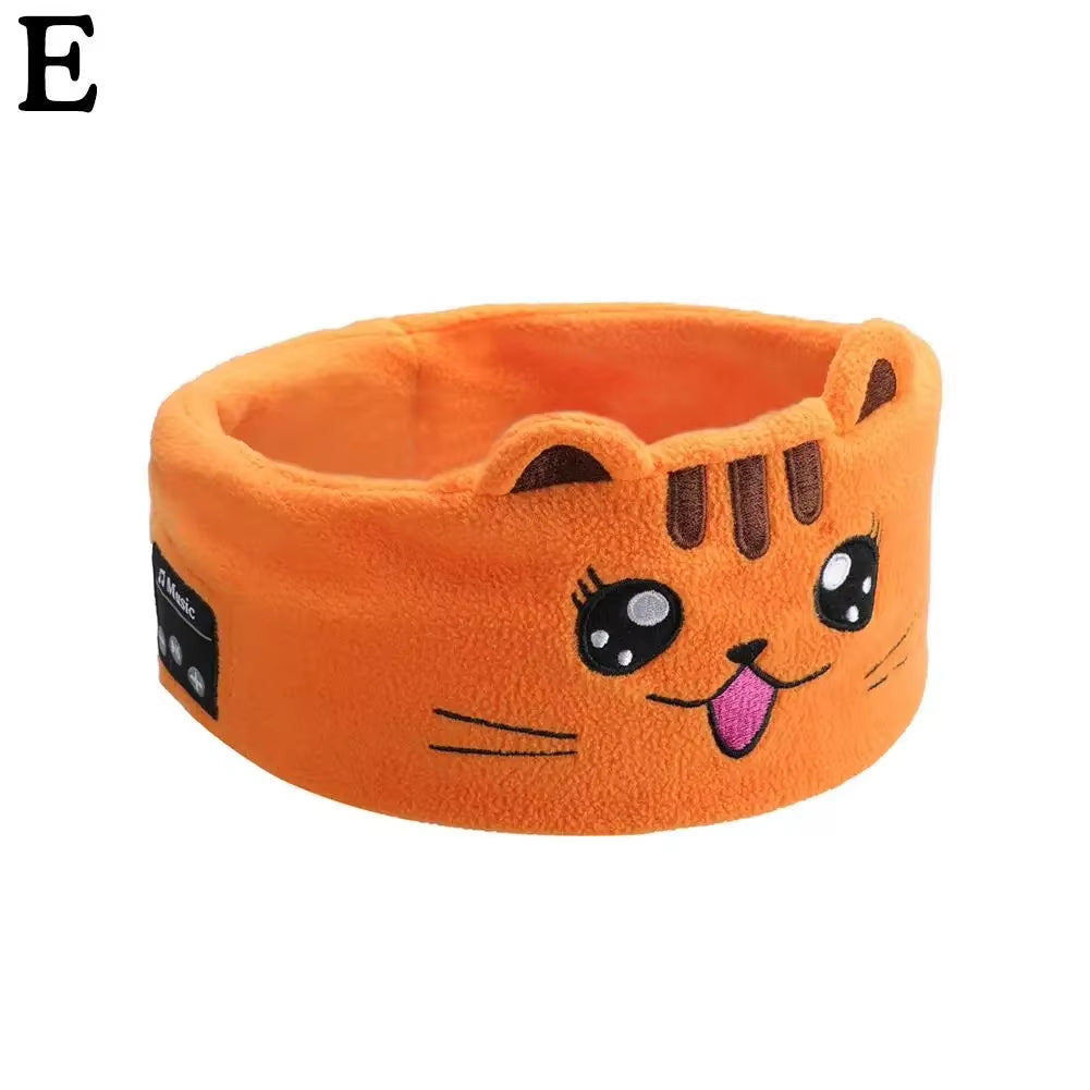 Bluetooth Music Headband Bluetooth V5.0 Chip Animal Kids Headband Mask Speaker Sleep Headphones Thin Bluetooth Wireless C1F9