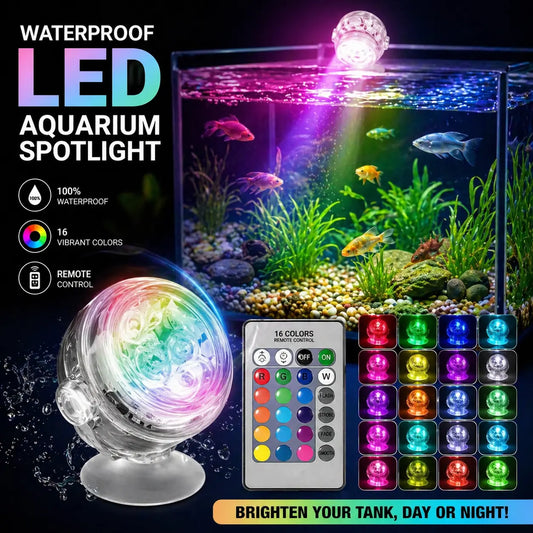 Submersible Aquarium LED Mood Light, USB Color-Changing Underwater Glow Fish Tank Decor Lamp, Waterproof Safe Night Light for Freshwater & Saltwater Fish Tanks,Summervibes
