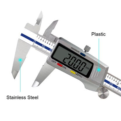 6 Inch 150Mm Digital Vernier Caliper Stainless Steel Micrometer Measuring Tool Depth Ruler Messschieber Paquimetro