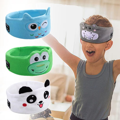 Bluetooth Music Headband Bluetooth V5.0 Chip Animal Kids Headband Mask Speaker Sleep Headphones Thin Bluetooth Wireless C1F9