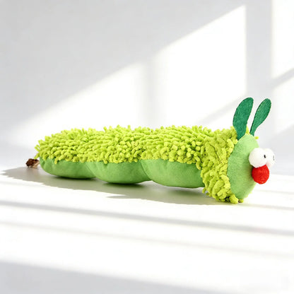 New Store Perks ！Catnip Caterpillar Plush Pillow 1Pc, Crinkle Sound Cat Toy with Catnip Head Silvervine Tail, Interactive Boredom Relief Toy for Indoor Cats