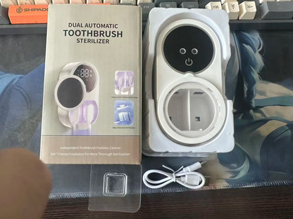 Wall-Mounted Toothbrush Holder, Intelligent Sterilizer & Dryer, Fits Most Walls, Automatic Disinfection for Toothbrushes.