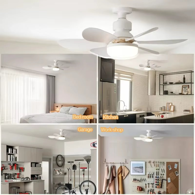 LED 30W Ceiling Fan Light E27 with Remote Control for Dimming Suitable for Living Room Study Household Use 85-265V 선풍기