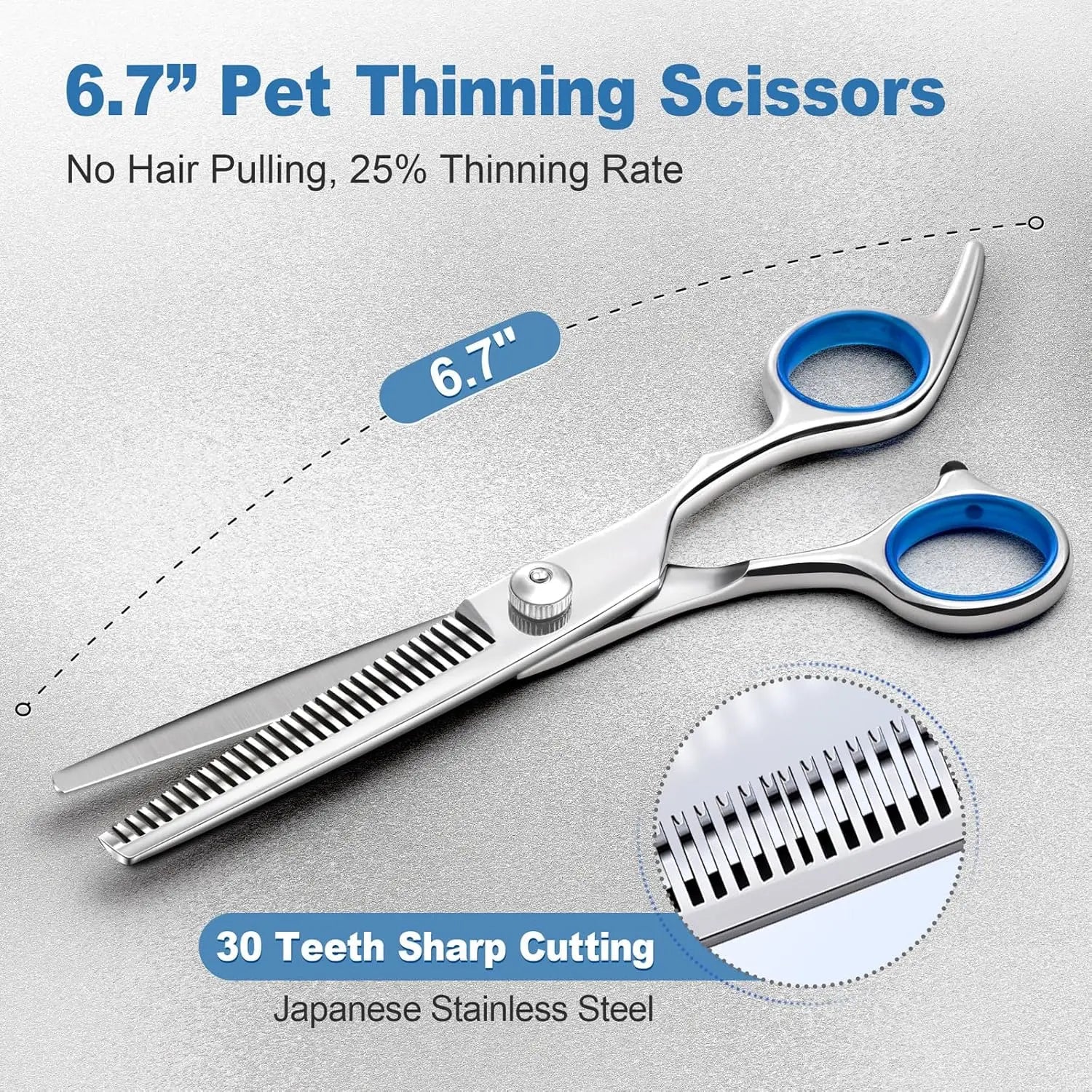 Professional 6-In-1 Pet Grooming Scissors Set ️ | Safety round Tips | Stainless Steel Sharp & Durable | Dog & Cat Hair Cutting Kit
