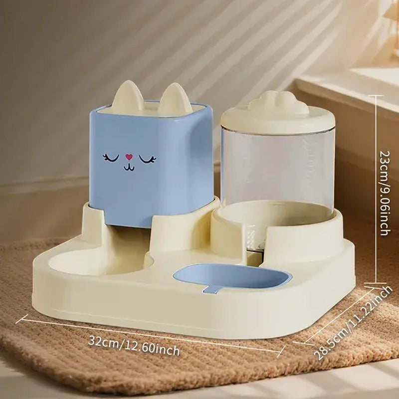 Automatic Pet Feeder with 2200Ml-74Oz Water Fountain, 1800Ml- 60Oz Food Dispenser Combo,For Large Dogs & Multiple Cats Silicone Bite Resistant Inflatable Balls Setilicone Bite Resistant Inflatable Balls Set