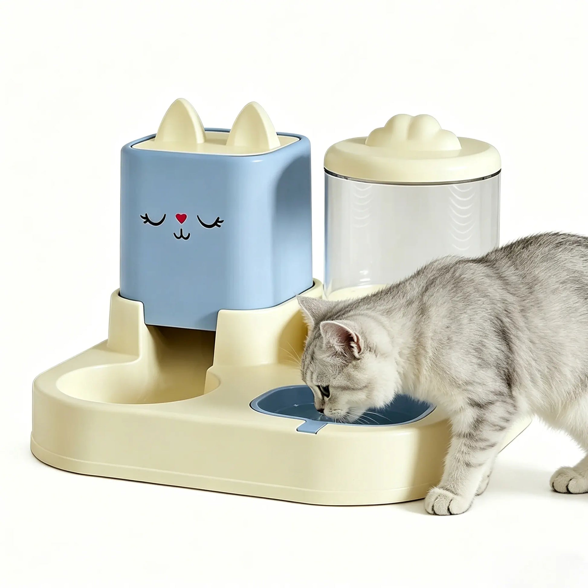 Automatic Pet Feeder with 2200Ml-74Oz Water Fountain, 1800Ml- 60Oz Food Dispenser Combo,For Large Dogs & Multiple Cats Silicone Bite Resistant Inflatable Balls Setilicone Bite Resistant Inflatable Balls Set