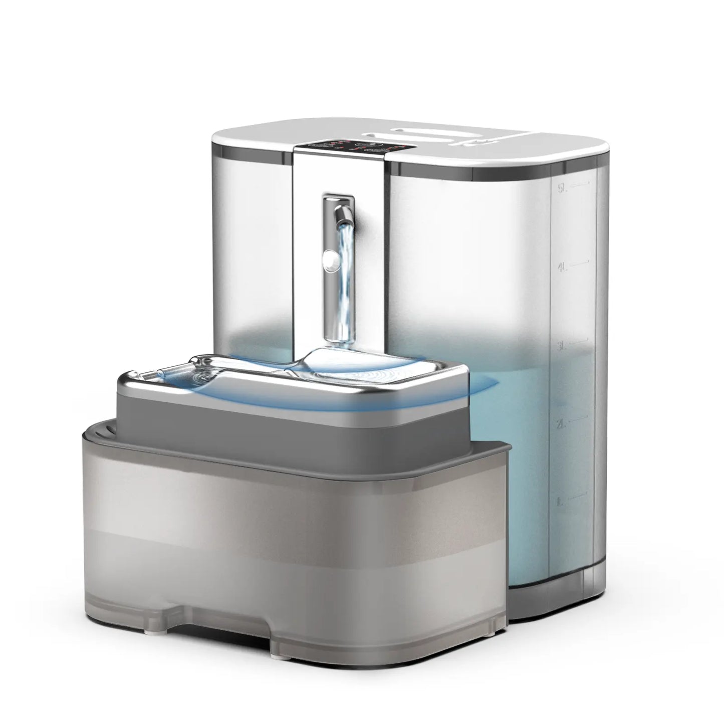 Marchul 5L Wireless Smart Pet Water Fountain - Battery Operated Automatic Dispenser for Cats and Dogs, Made of SUS 304 Stainless Steel, Features Motion Sensor and Wastewater Separation, 200-Day Battery Life, No Filter Required