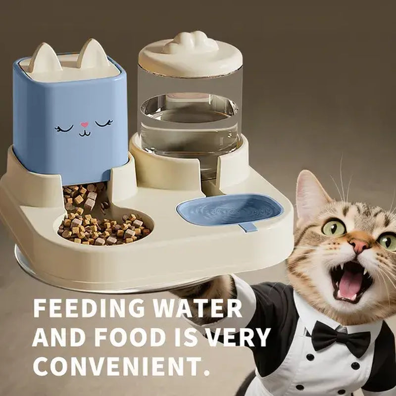 Automatic Pet Feeder with 2200Ml-74Oz Water Fountain, 1800Ml- 60Oz Food Dispenser Combo,For Large Dogs & Multiple Cats Silicone Bite Resistant Inflatable Balls Setilicone Bite Resistant Inflatable Balls Set