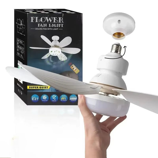 LED 30W Ceiling Fan Light E27 with Remote Control for Dimming Suitable for Living Room Study Household Use 85-265V 선풍기