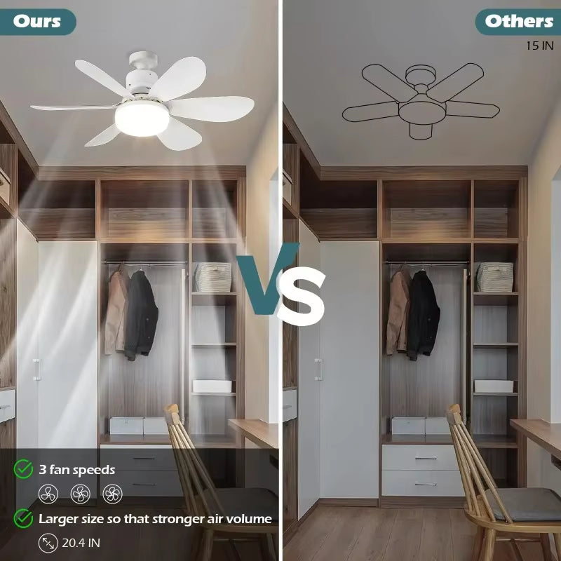 LED 30W Ceiling Fan Light E27 with Remote Control for Dimming Suitable for Living Room Study Household Use 85-265V 선풍기